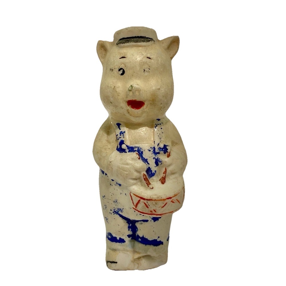 Vintage Walt Disney‎ Bisque Pig Drummer Figurine 1930s